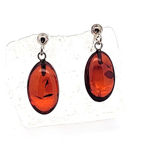 Bernstein Ohrhänger mit Silberstecker  - 1