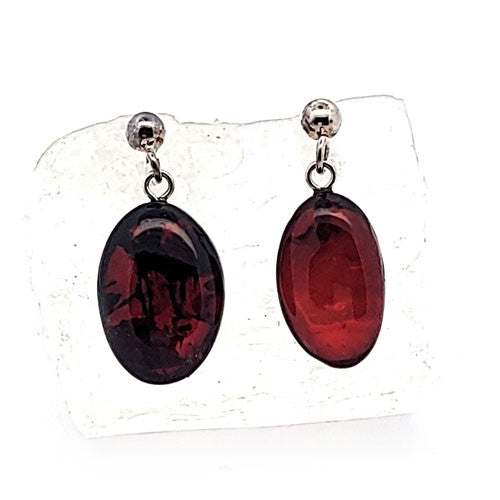 Bernstein Ohrhänger mit Silberstecker  - 1