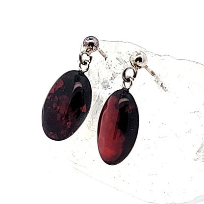 Bernstein Ohrhänger mit Silberstecker  - 2