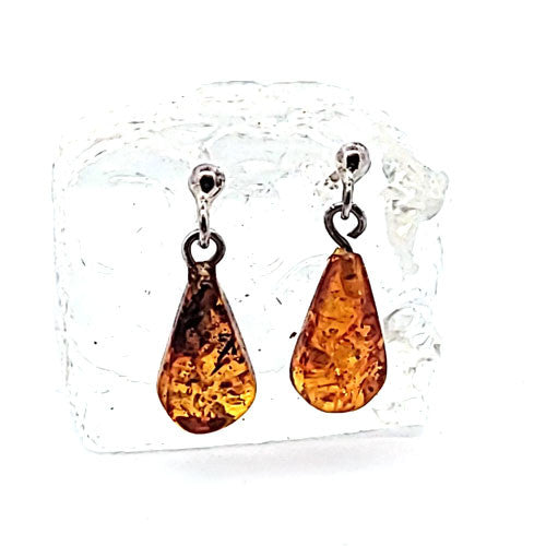 Bernstein Ohrhänger mit Silberstecker  - 1