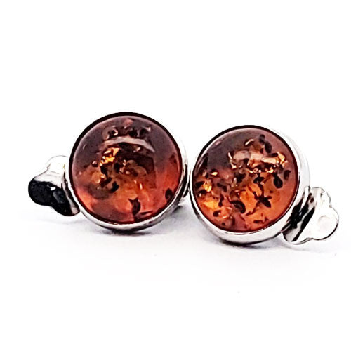 Bernstein Ohrclips silber  - 1