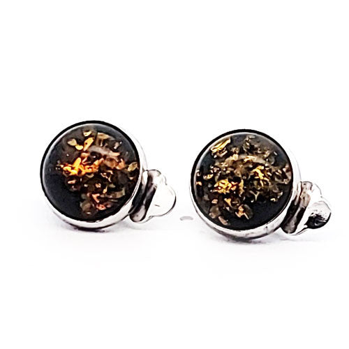 Bernstein Ohrclips silber  - 1