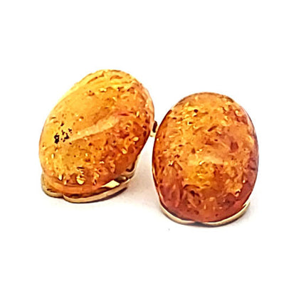 Bernstein Ohrclips silber vergoldet  - 1