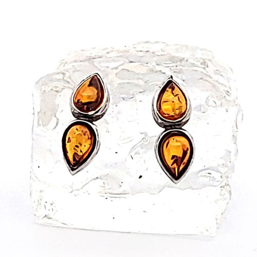 Bernstein Ohrstecker silber  - 2