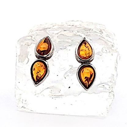 Bernstein Ohrstecker silber  - 2