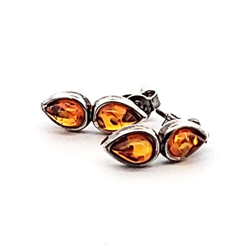 Bernstein Ohrstecker silber  - 1