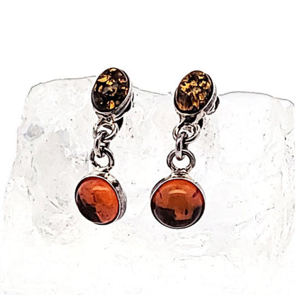 Bernstein Ohrhänger Silber mit Stecker  - 2