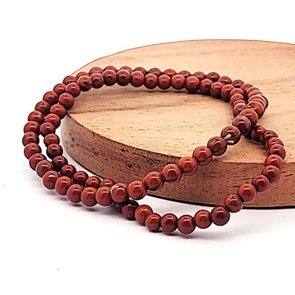 Roter Jaspis Kugel-Armband 4 mm  - 2