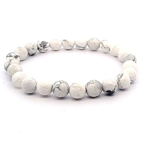 Howlith Armband 8 mm facetiert  - 1