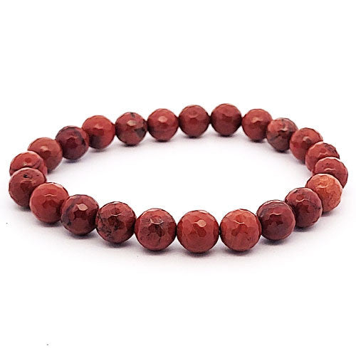Jaspis rot Armband 8 mm facettiert  - 1