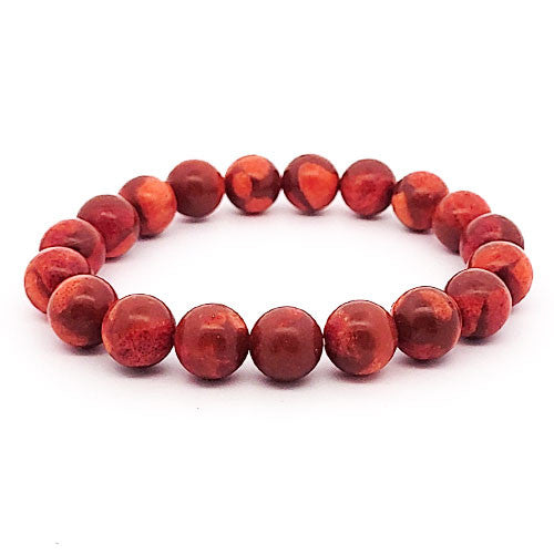 Schaumkoralle rot Armband 10 mm  - 1