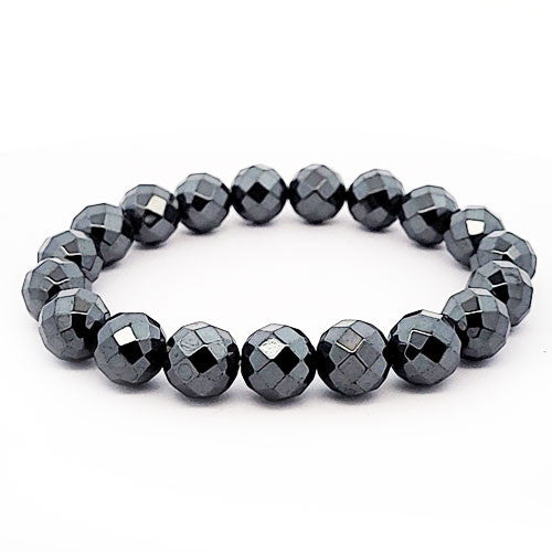Hämatit (Blutstein) Armband 10 mm facettiert  - 1