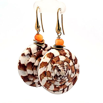 Ohrhänger Muschel mit Bambuskoralle  - 2