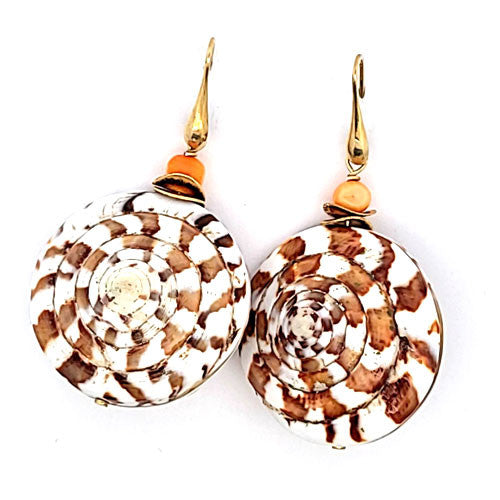 Ohrhänger Muschel mit Bambuskoralle  - 3