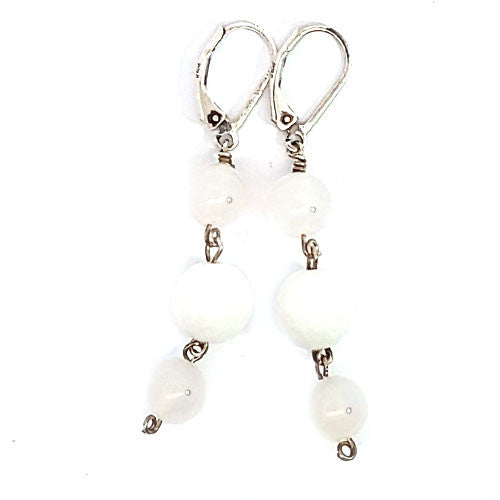 Ohrhänger Achat weiß  - 2