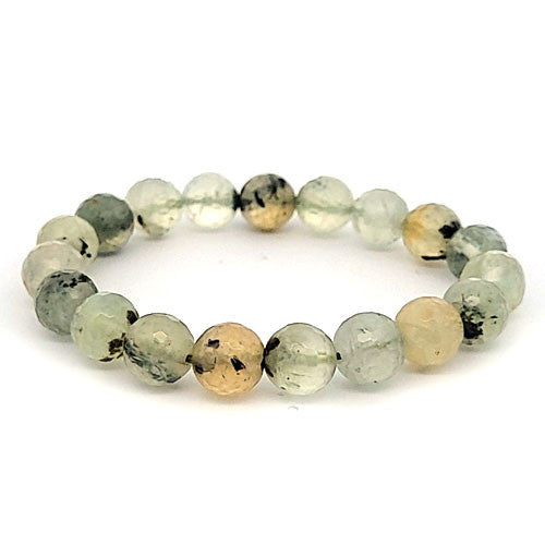 Prehnit Armband 10 mm facettiert  - 1