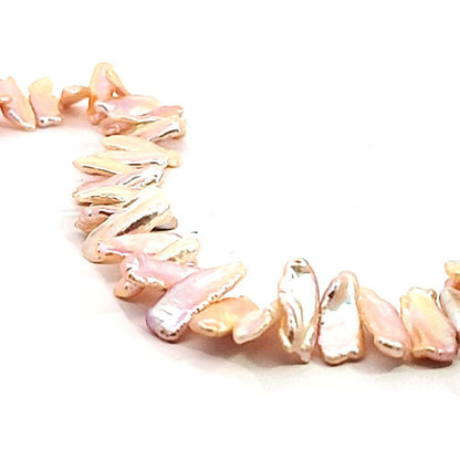 Perle lachs, Strang Fancy quer 9 x 23 mm  - 2