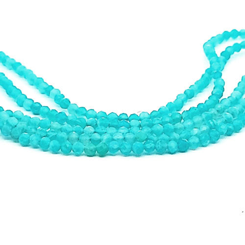 Amazonit, Kugelstrang facettiert 2,5 mm  - 1