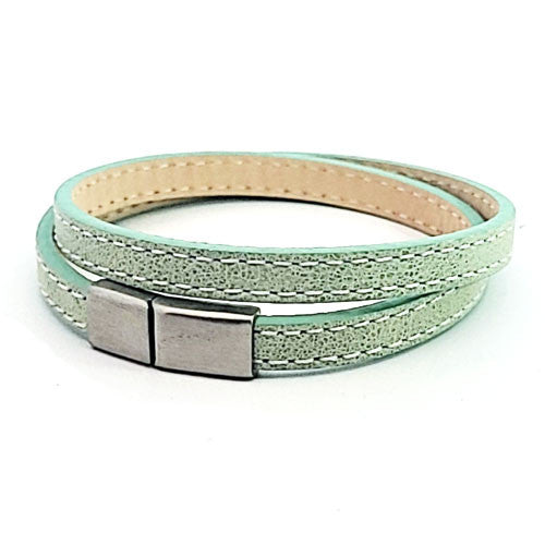 Leder Armband Scarlett türkis  - 1