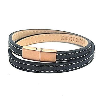 Leder Armband Scarlett schwarz  - 1