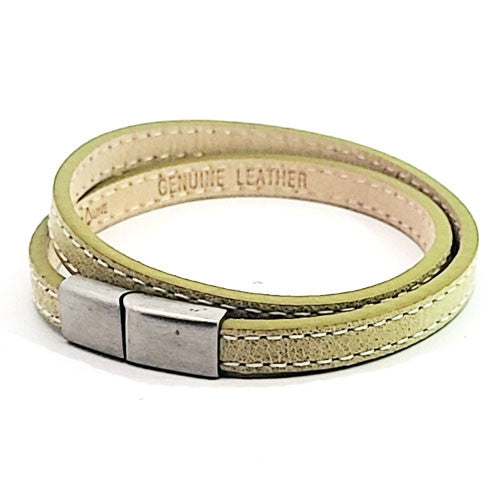 Leder Armband Scarlett grün Alraune - 1