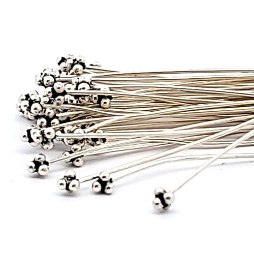 Stifte Ornamental groß 0,8/6 cm, Silber geschwärzt (2 Stück)  - 2