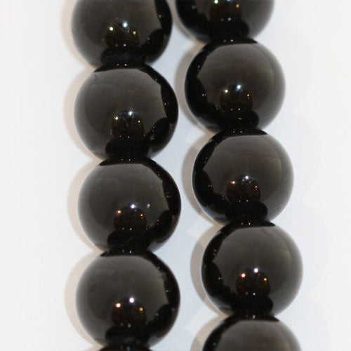 Turmalin schwarz, Kugelstrang 10 mm  - 1