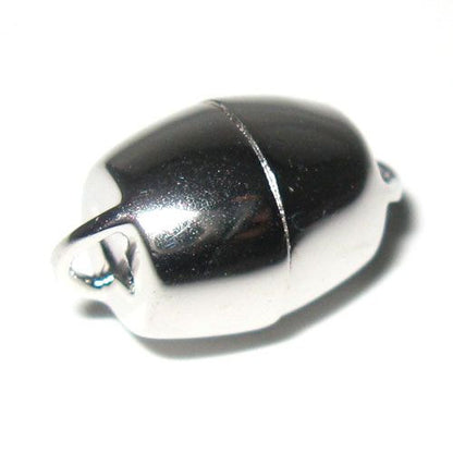 Magnetschließe Barrel 10mm, Silber rhodiniert Steindesign - 1