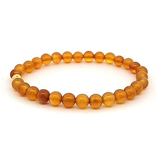 Achat dunkelgelb Kugel-Armband 6 mm  - 1