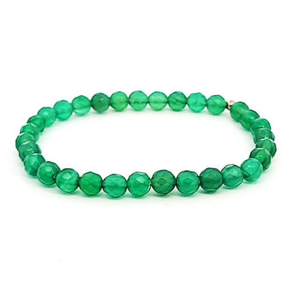 Achat grün Armband 6mm facettiert  - 1