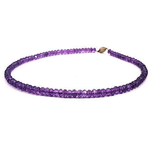 Amethyst Kette Button 7 mm facettiert