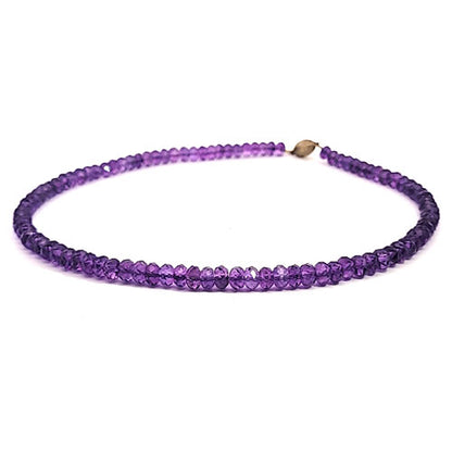 Amethyst Kette Button 7 mm facettiert