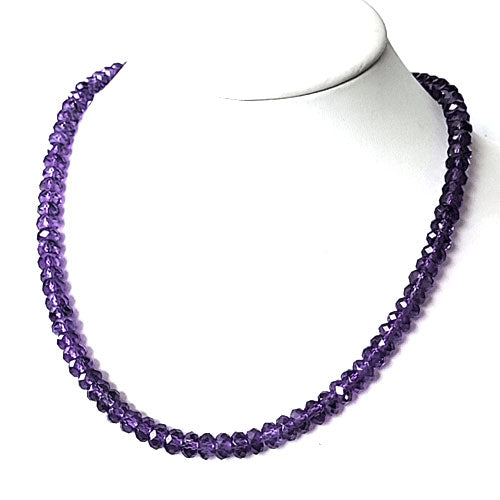 Amethyst Kette Button 7 mm facettiert