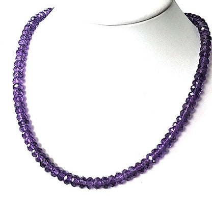 Amethyst Kette Button 7 mm facettiert