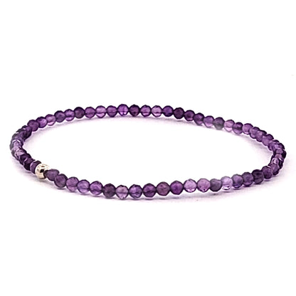 Amethyst bracelet faceted 3 mm