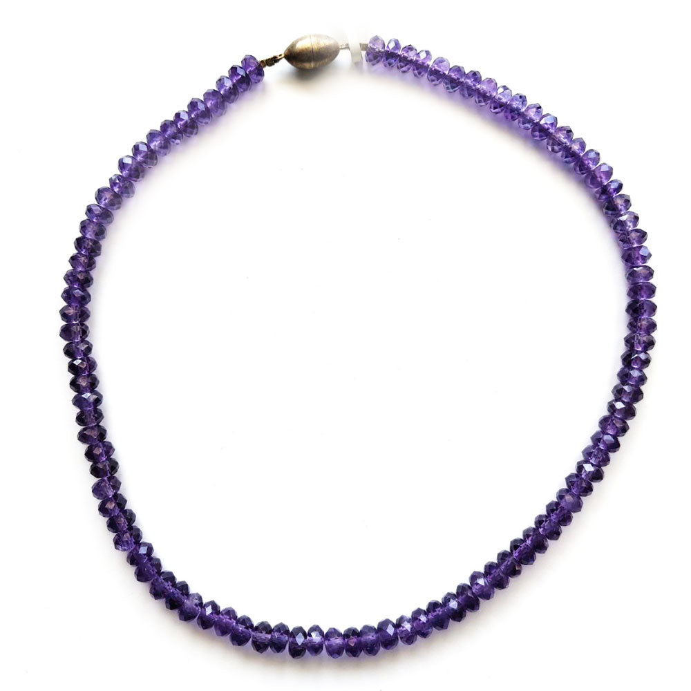 Amethyst Kette Button 7 mm facettiert