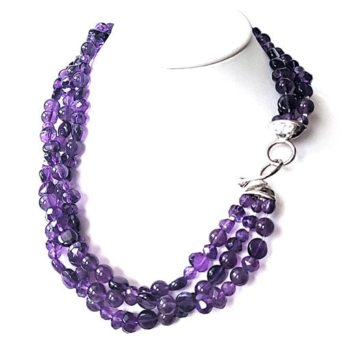 Amethyst-Collier 3-reihig