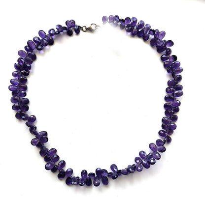 Amethyst Kette Tropfen facettiert