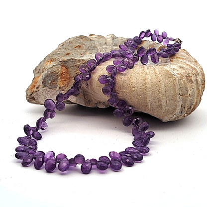 Amethyst Halskette Tropfen facettiert - 925 Silber by Steindesign