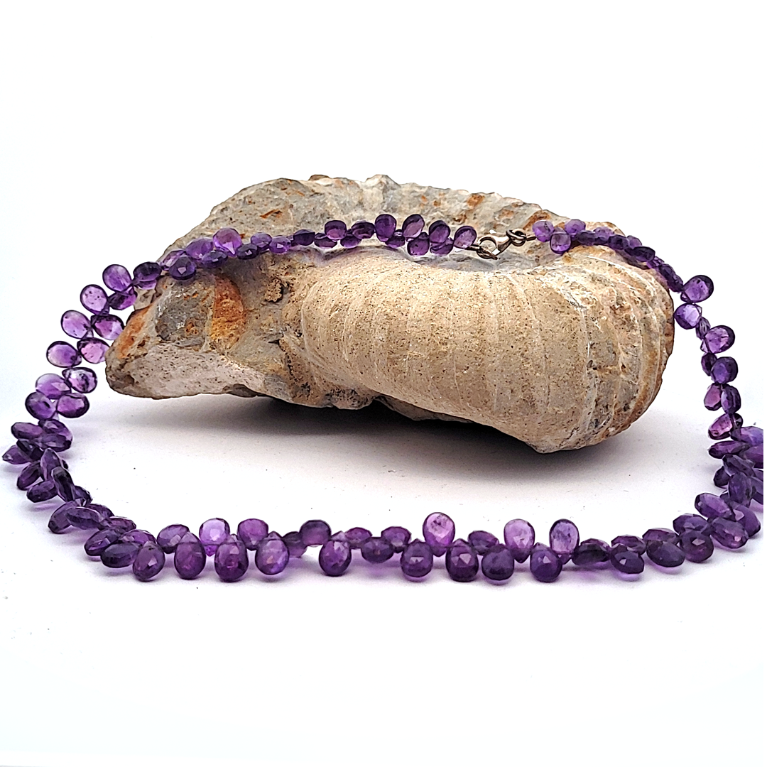 Amethyst Halskette Tropfen facettiert - 925 Silber by Steindesign