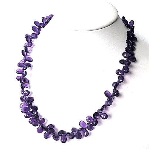 Amethyst Kette Tropfen facettiert