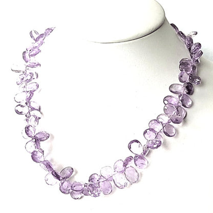 Amethyst hell Kette Tropfen facettiert