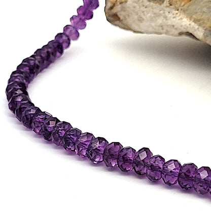 Amethyst Kette Button 7 mm facettiert