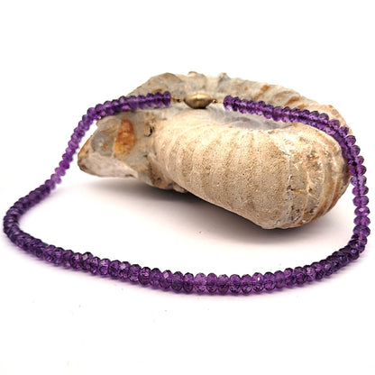 Amethyst Kette Button 7 mm facettiert