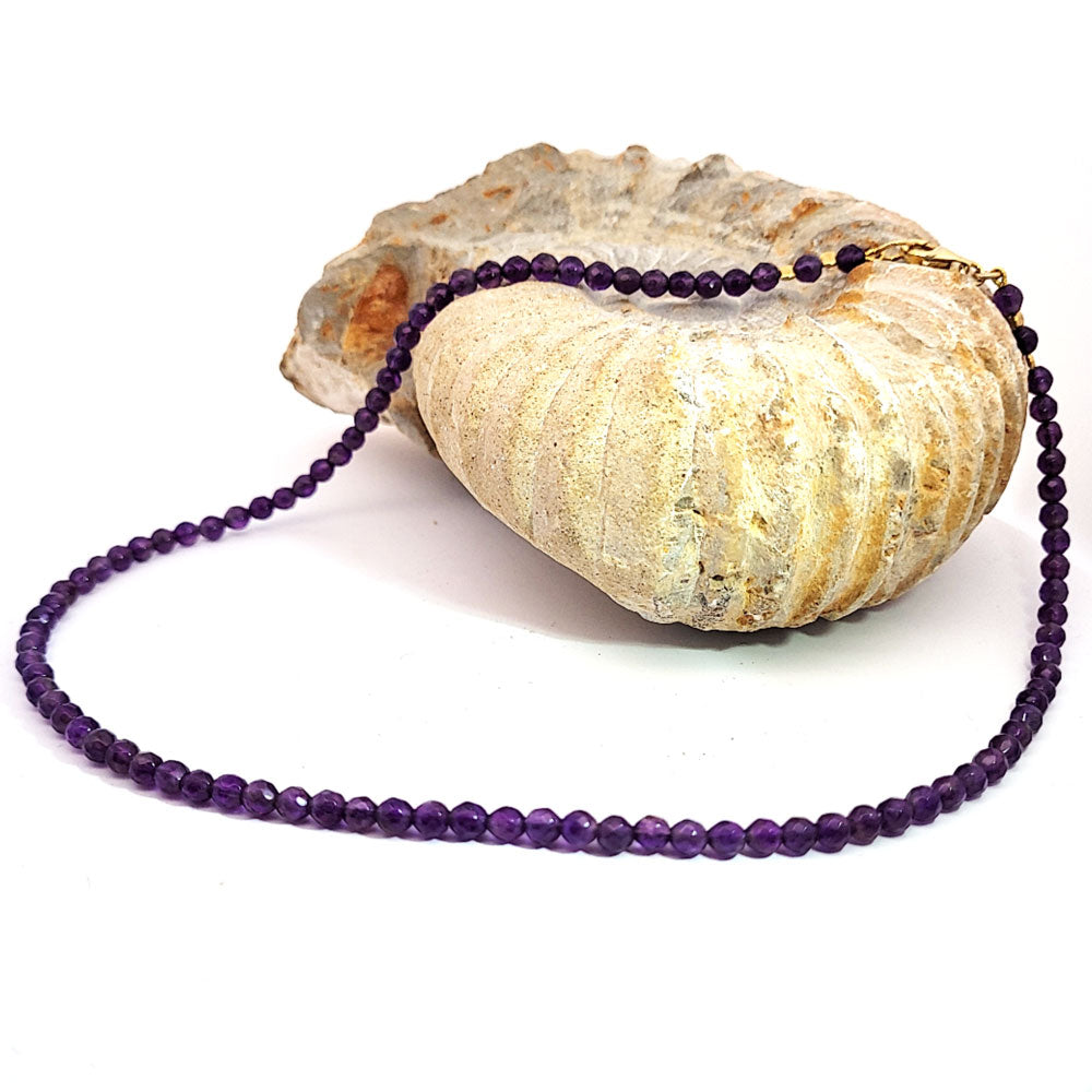 Amethyst Kugelkette 4 mm facettiert