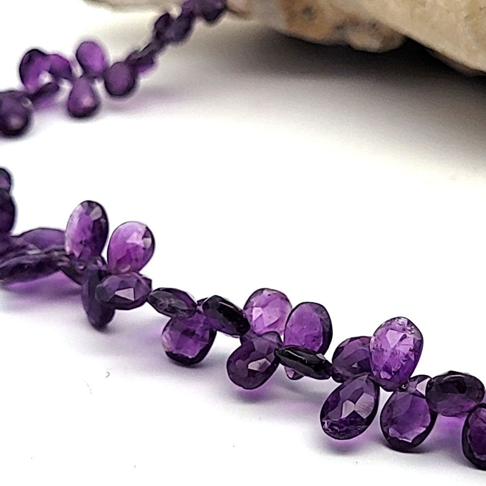 Amethyst Kette Tropfen facettiert