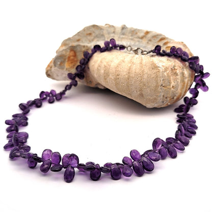 Amethyst Kette Tropfen facettiert
