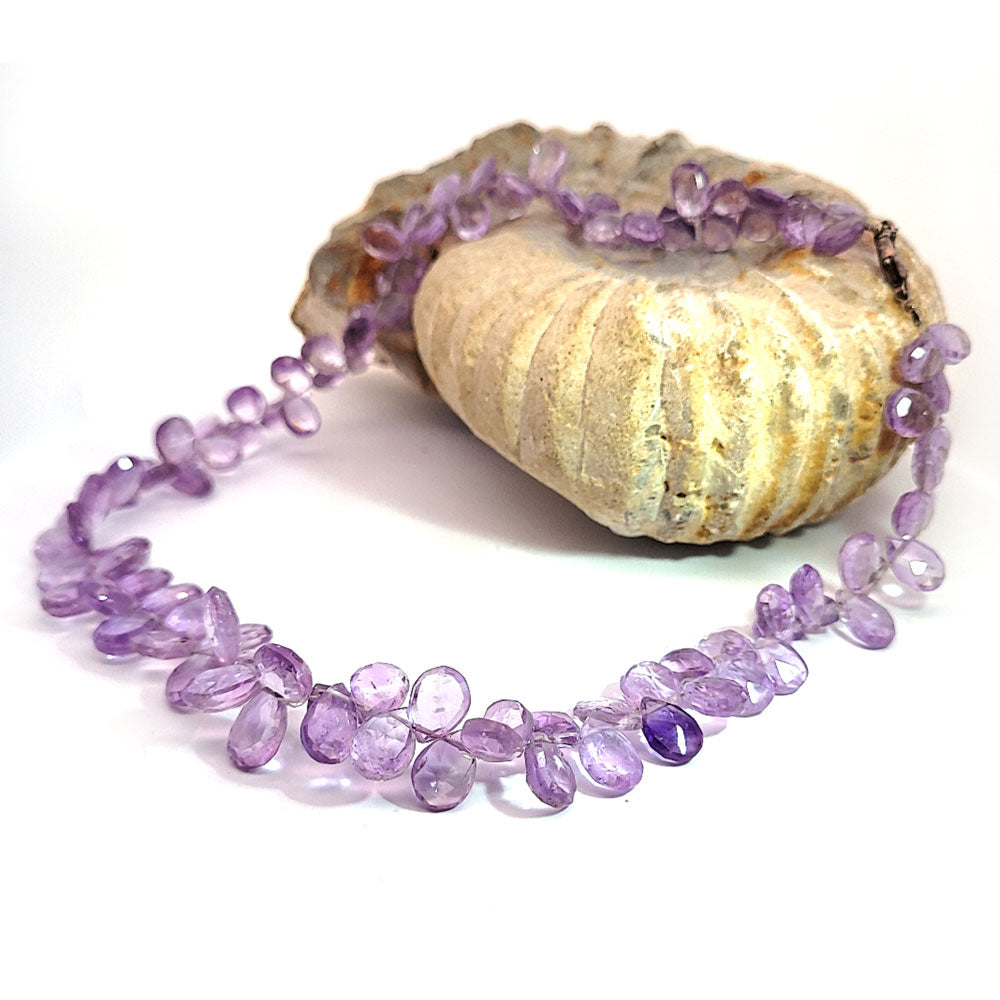 Amethyst hell Kette Tropfen facettiert