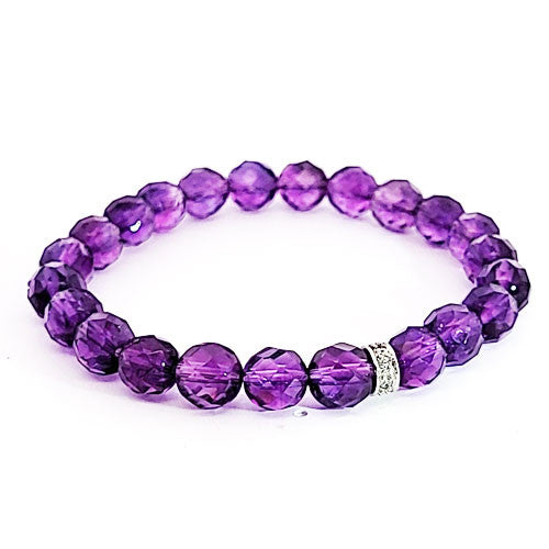 Amethyst Armband 8 mm facettiert  - 2