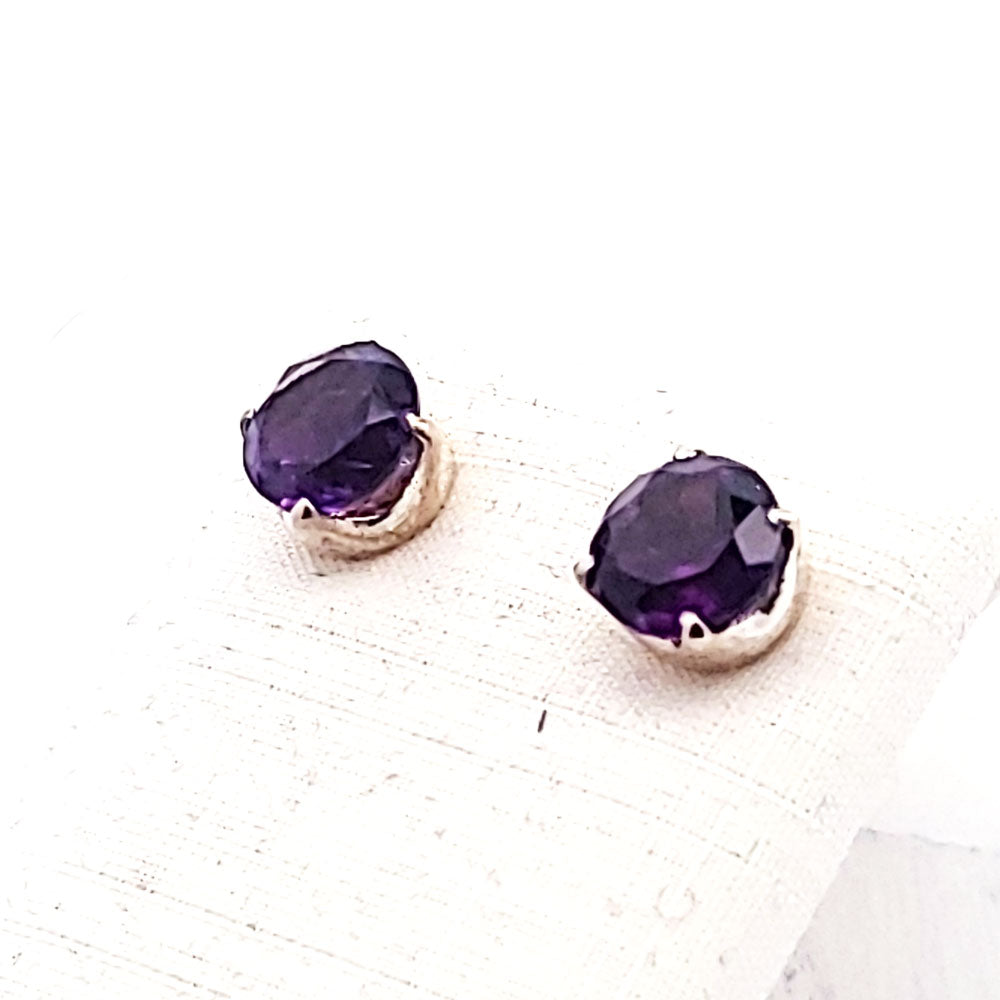 Amethyst Ohrstecker, silber 